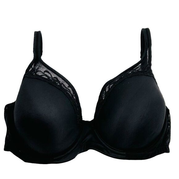 Soma Breathe Beautifully full coverage bra black lace trim 34DD - Picture 2 of 7